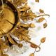 Large gilt Italian ceiling lamp from the 1960s by Banci Firenze with 9 sock