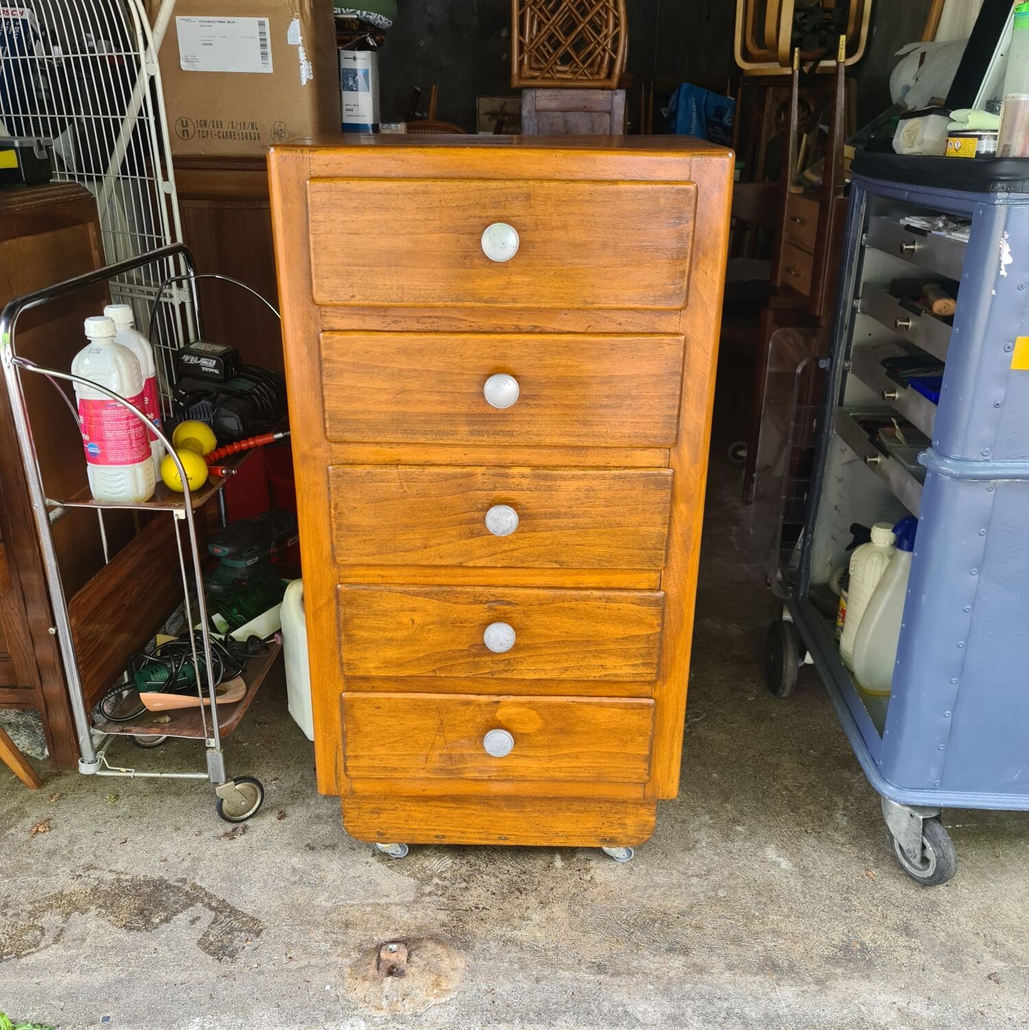 Chiffonnier vintage art deco chest of drawers 1950