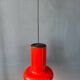 Suspension vintage Space Age conique rouge
