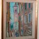 Oil painting on cardboard, Vittorio Nomellini (1901 Genoa - 1965 Florence), view of Lerici.