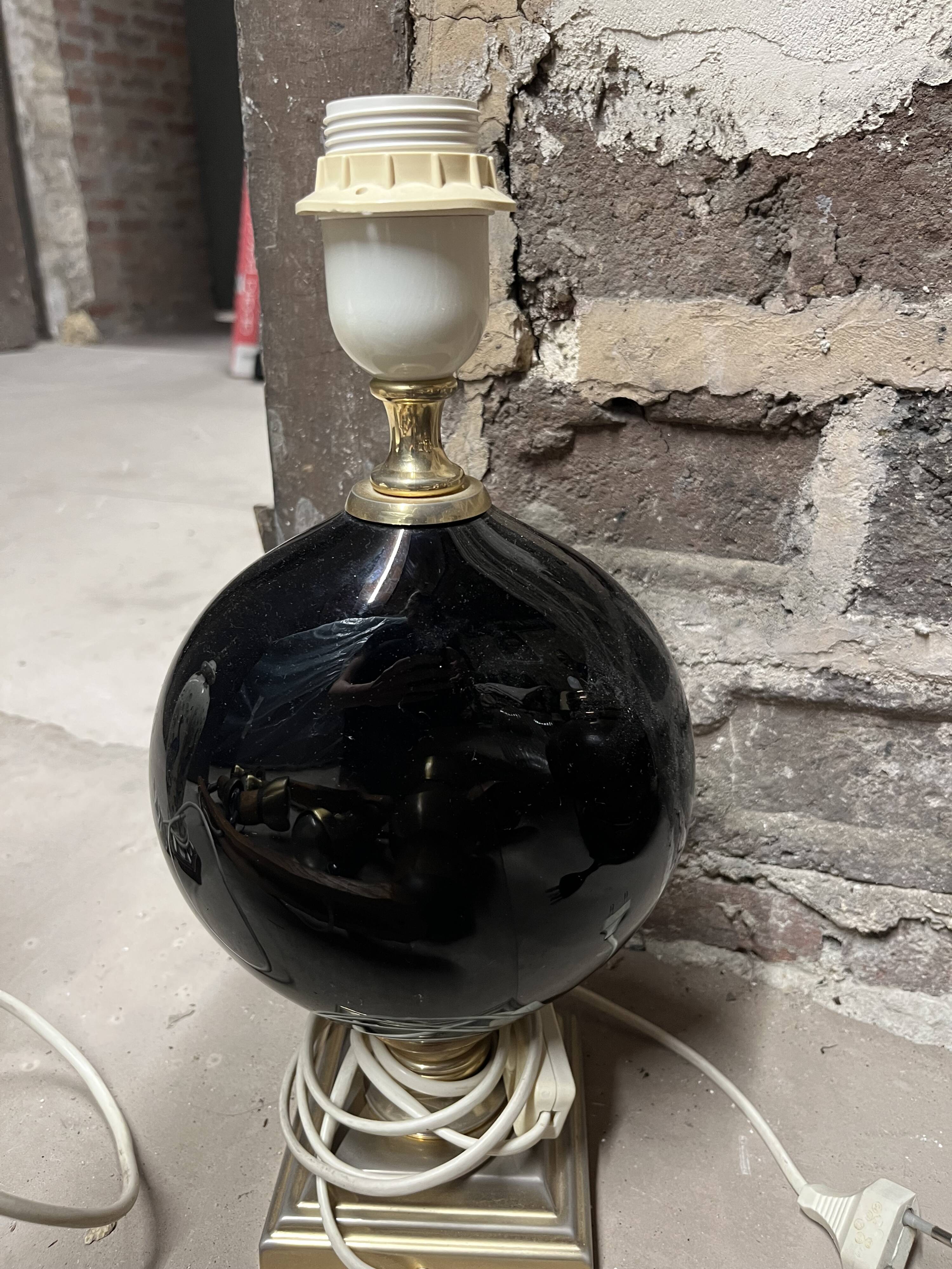 Golden black porcelain lamp foot