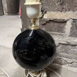 Pied de lampe porcelaine noir doré