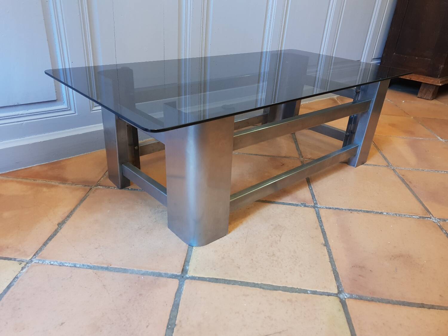 Stainless steel coffee table 1970