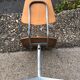 Set of 3 Embru school chairs, Switzerland, 1960s — brown plywood and steel frame.