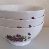 Set of 3 purple bowls