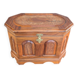 Handcrafted wooden chest with carvings – Pakistan, 1990s