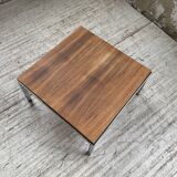 Modernist walnut and chrome coffee table