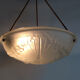 Old chandelier, suspension cavasque Art Deco 1 Fire, in glass paste. Year 30