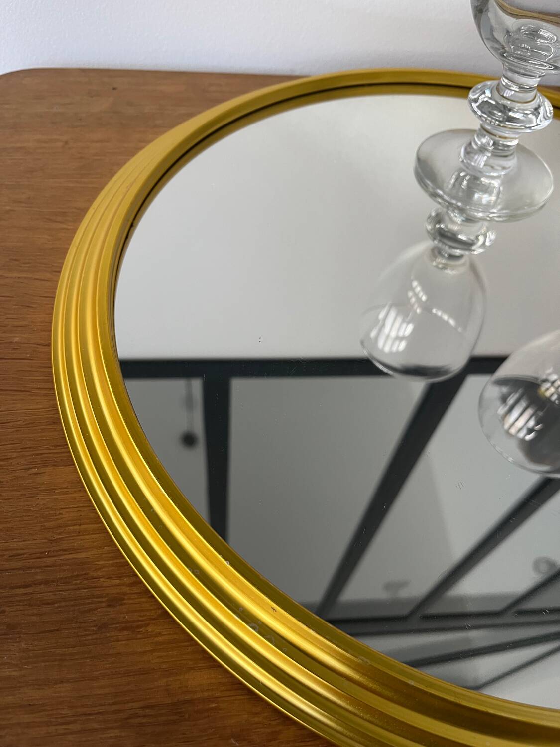 Golden mirror plateau Art Deco diameter 41cm