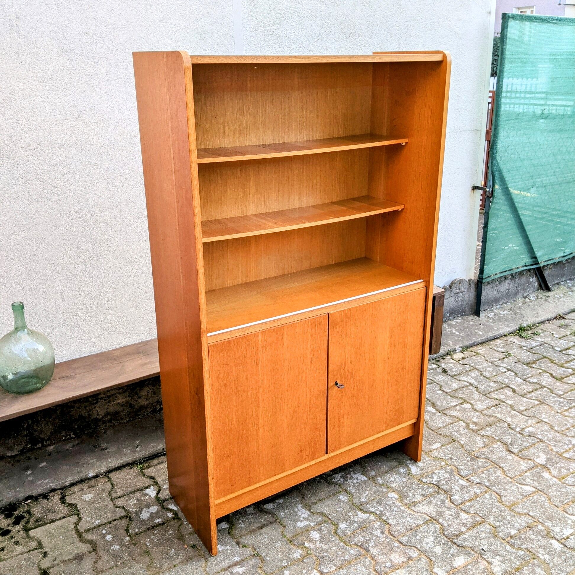 Golden oak bookcase 60s
