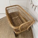 Alsatian wicker cradle, 1950s