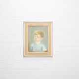 vintage beige frame painting portrait boy