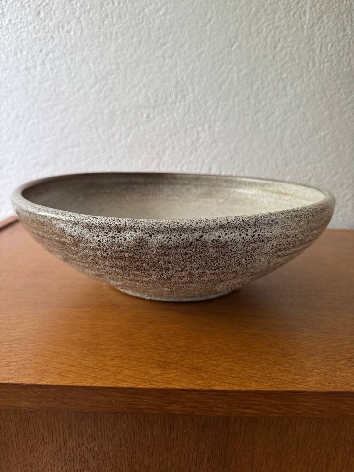 Large glazed stoneware bowl from the 60s