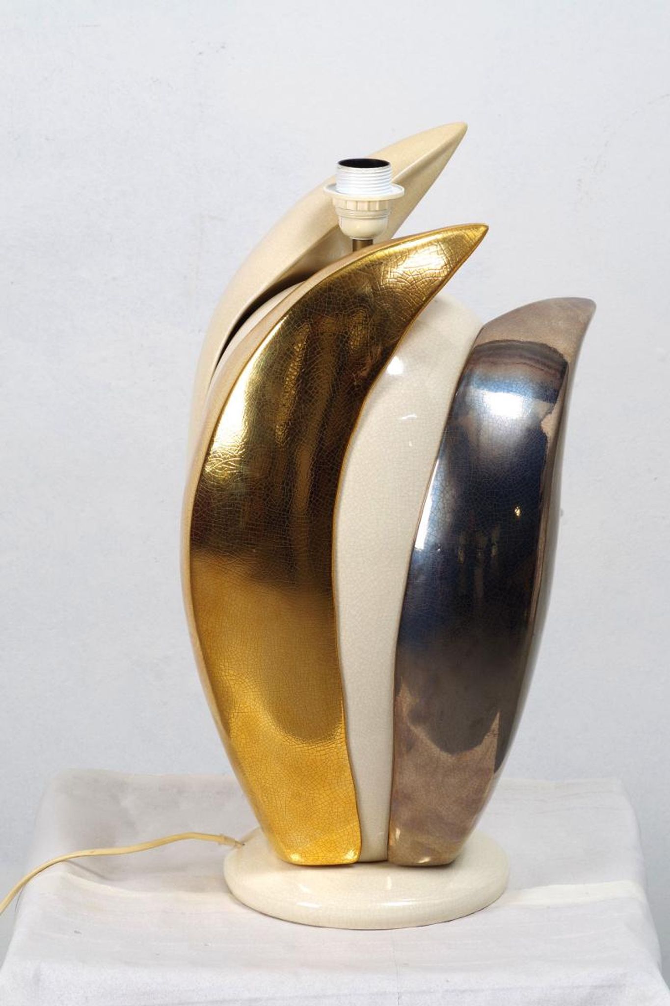 Lampe de bureau vintage florale par Francois Chatain