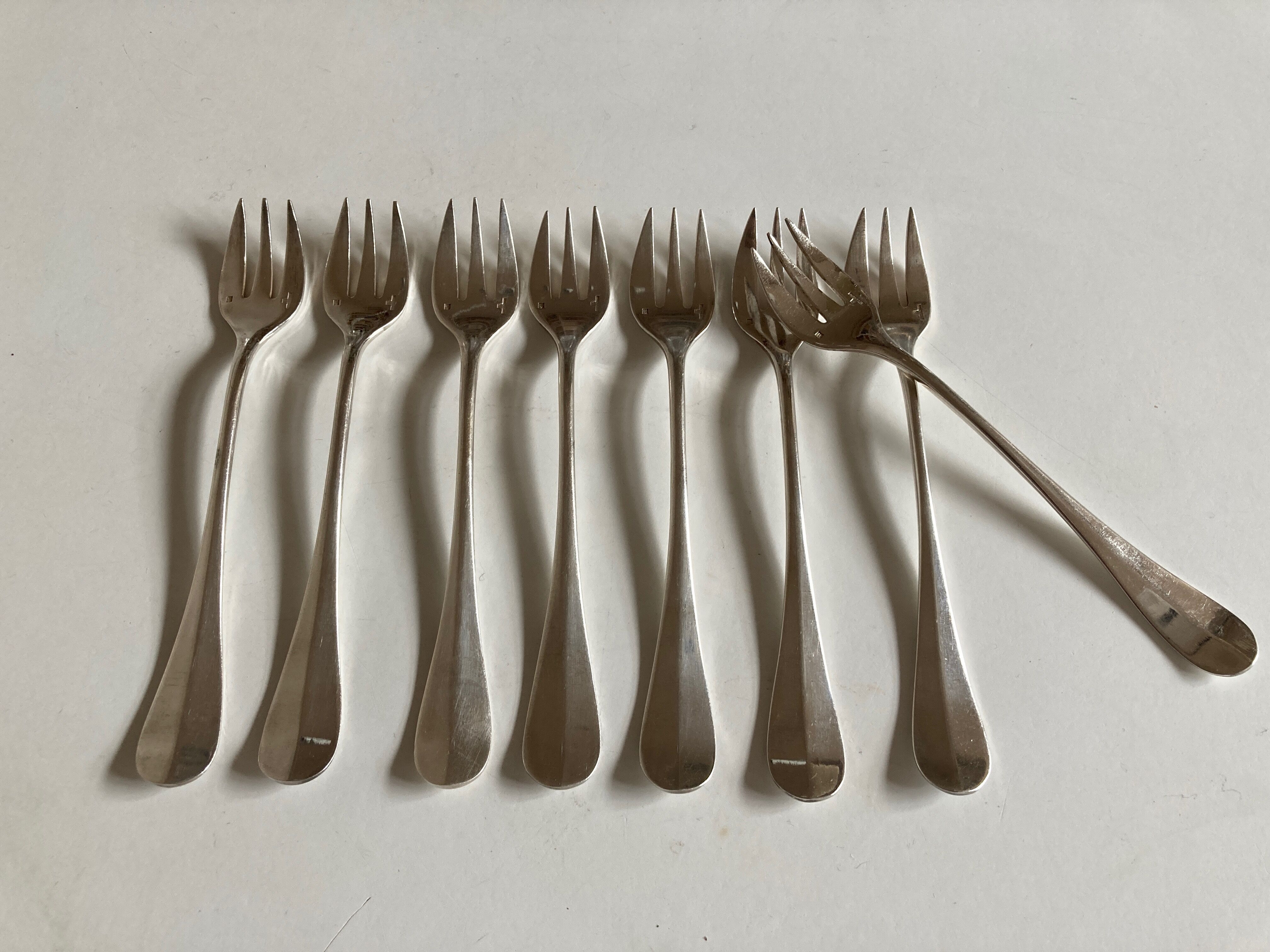 Set de 8 fourchettes à huitres uniplat Alfénide Christofle