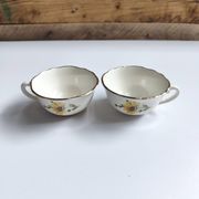 Set of 8 vintage cups with saucers Gien daisies.