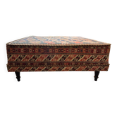 Large wool pouf