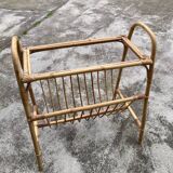 Rattan and bamboo magazine rack