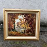 Tableau Paysage d’Automne Coloré XX signé
