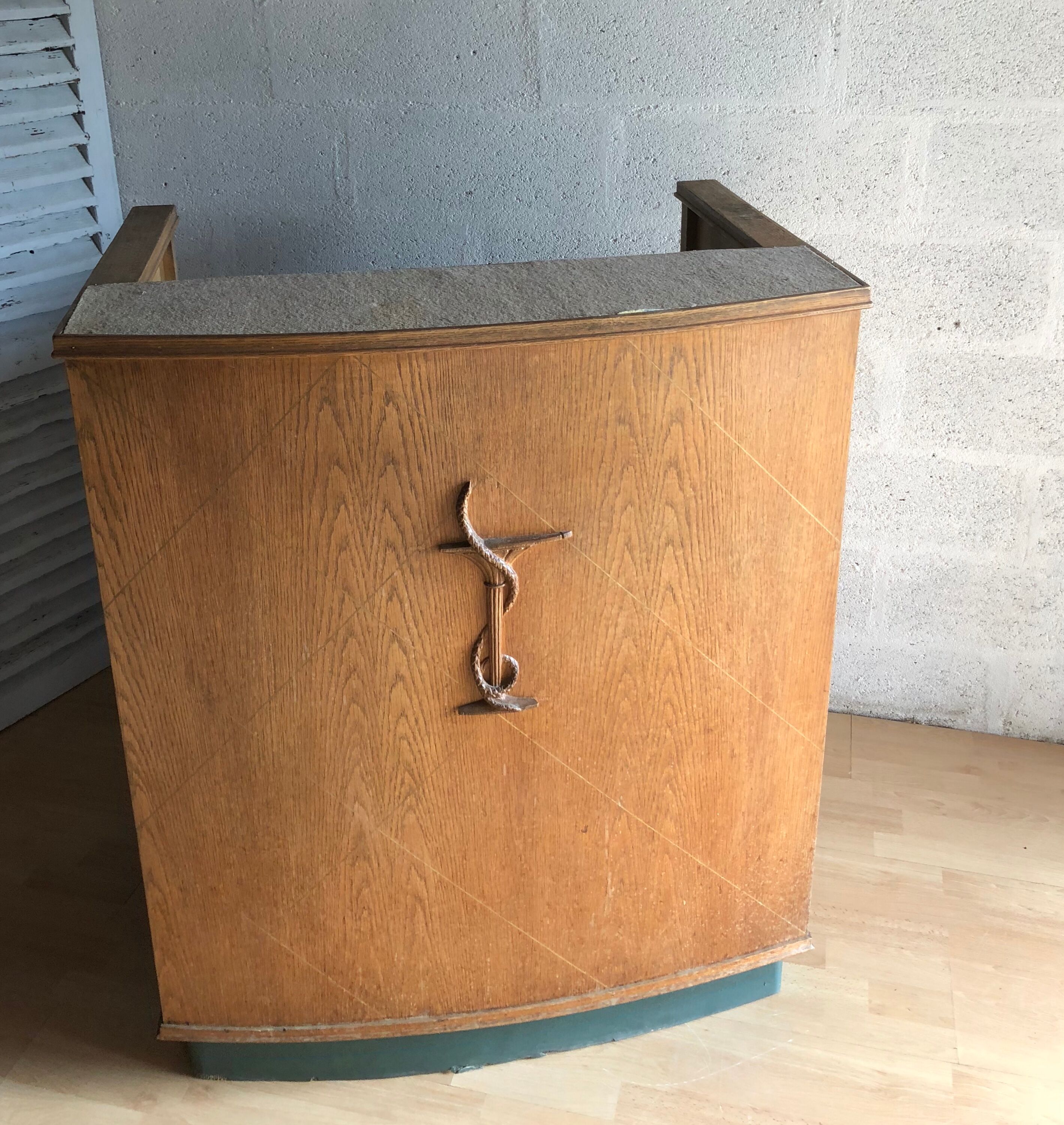 Comptoir de caisse meuble de métier ancien