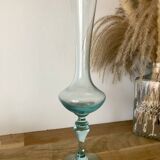 Vintage vase en verre tons bleutés