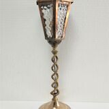 Lantern lamp brass and glass early XXth century