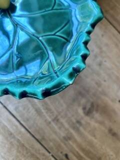 Vintage lemon butter dish in Vallauris slip