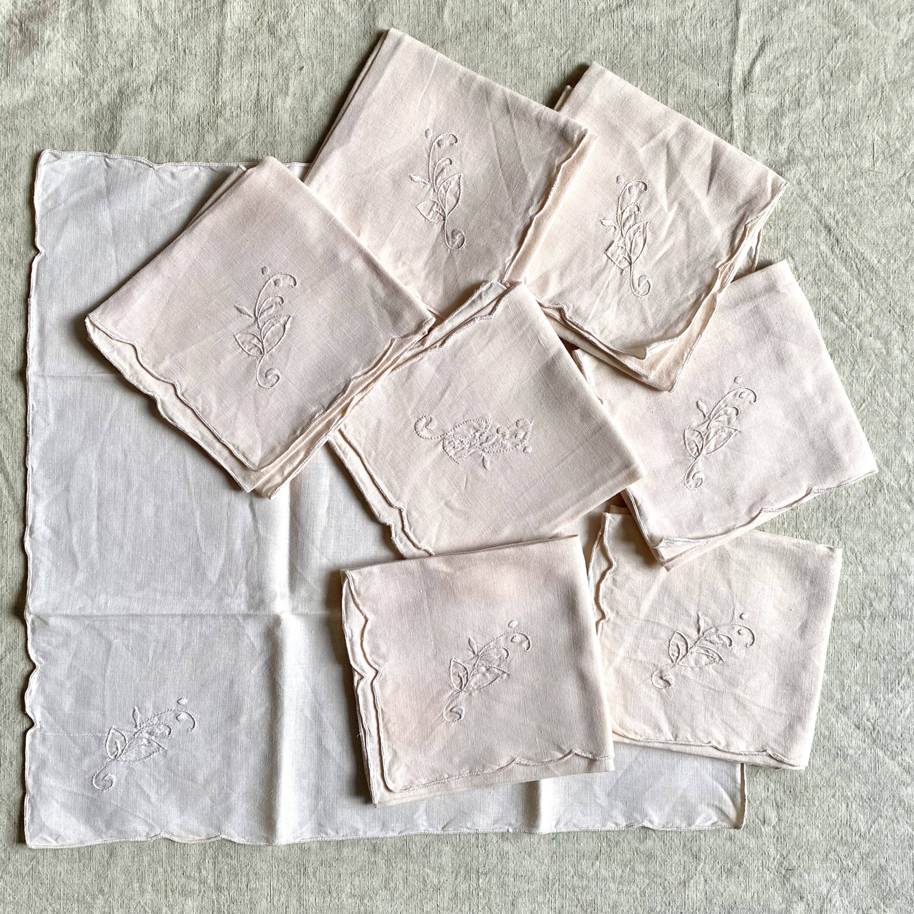 Pink embroidered napkins