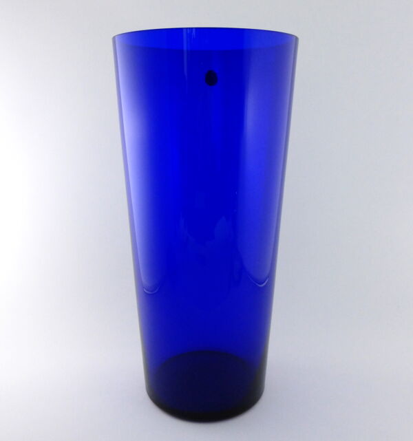 Vase de parquet bleu cobalt tchèque 1950-1960