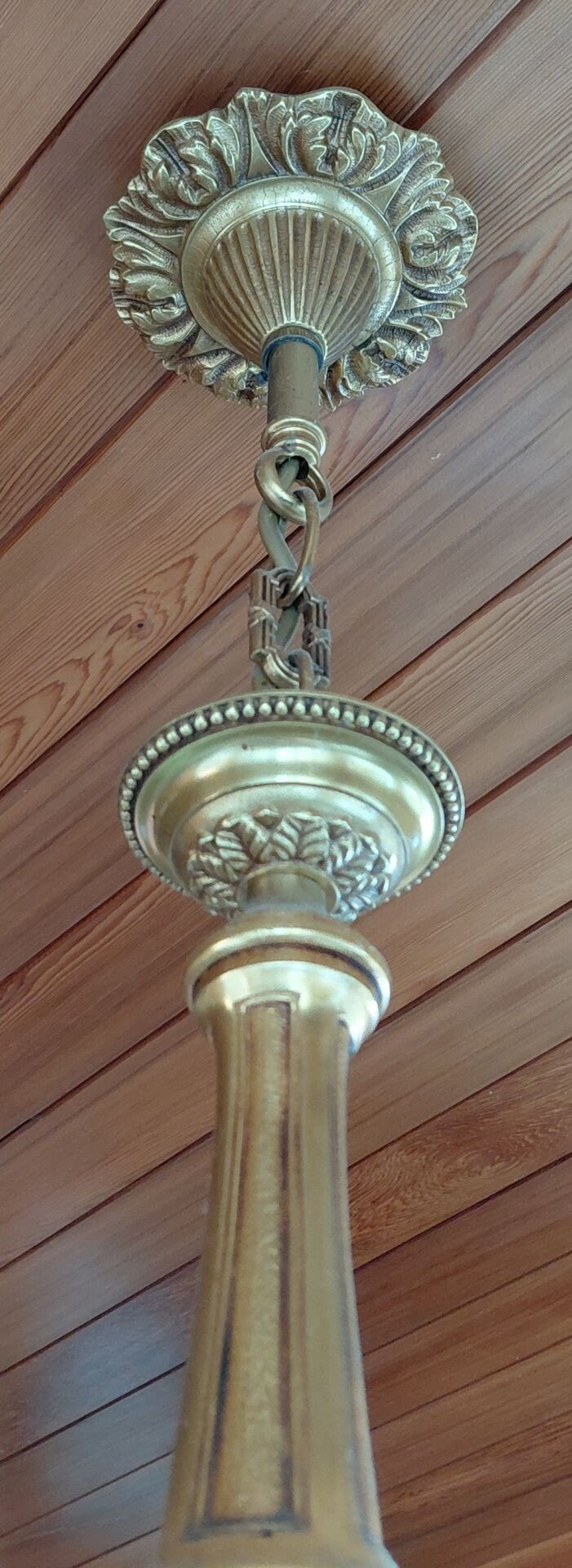 Brass chandelier with 5 branches