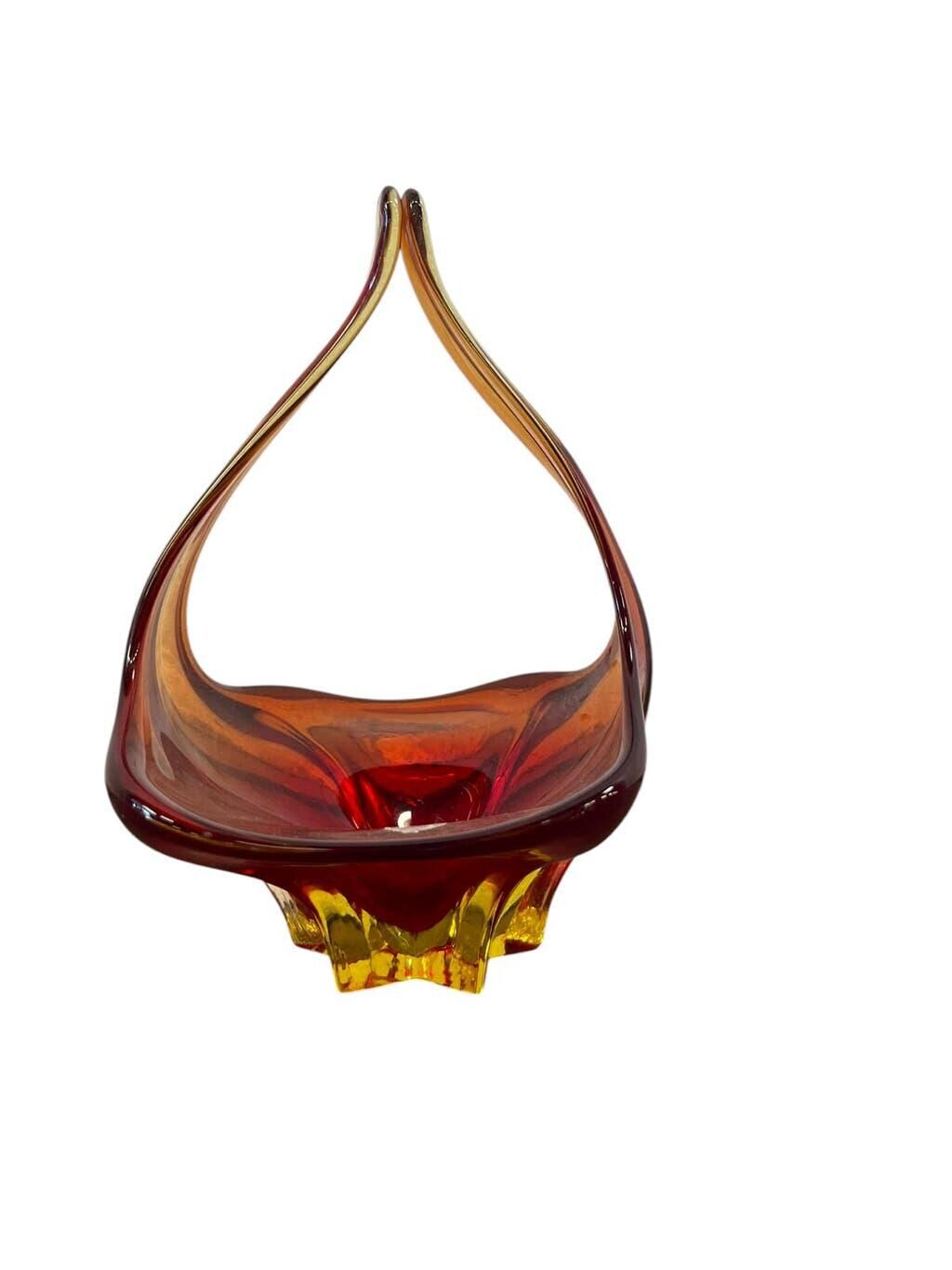 Vintage glass bowl/decoration (red/amber)