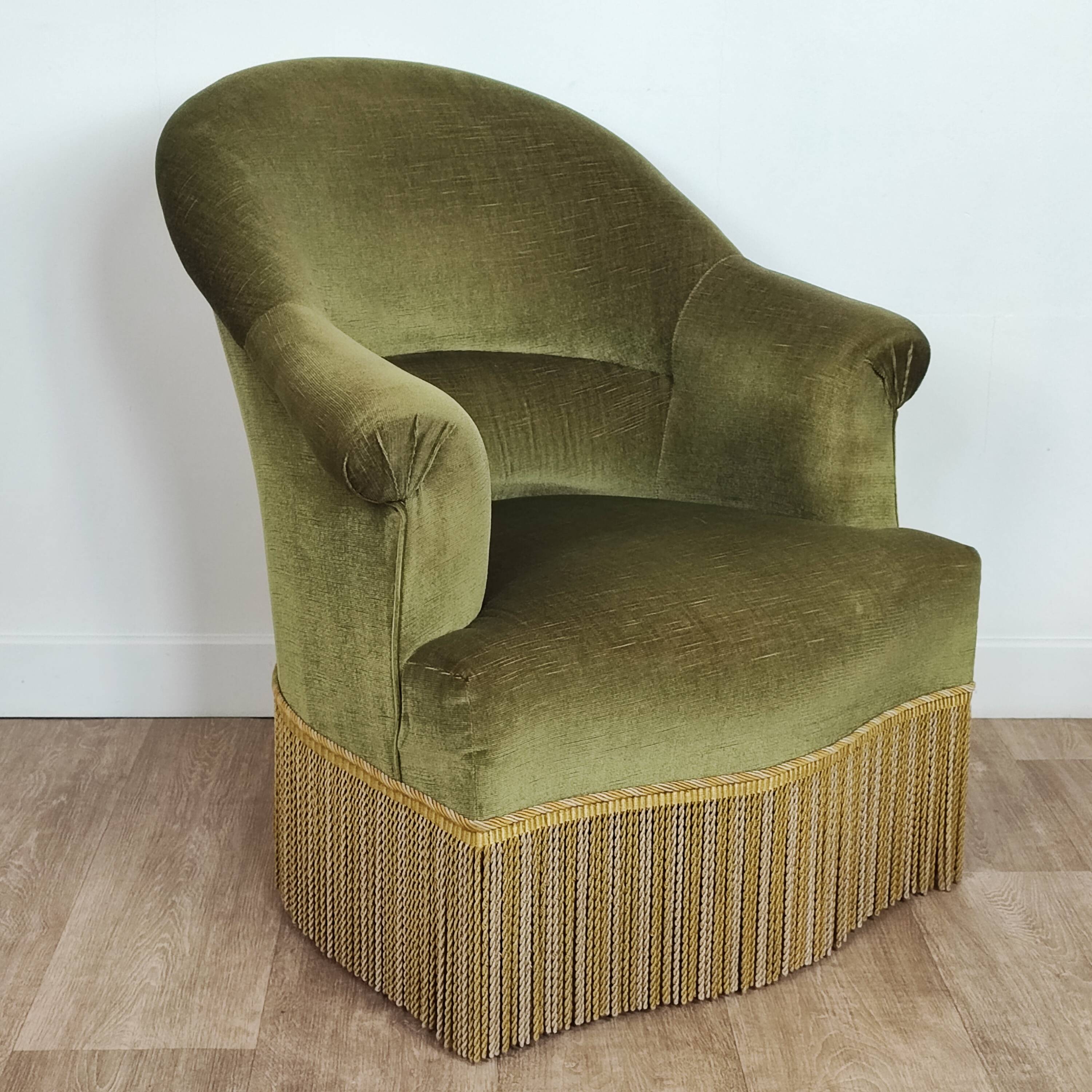 Pair of velvet toad armchairs