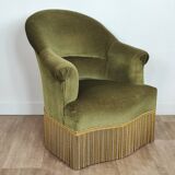 Pair of velvet toad armchairs