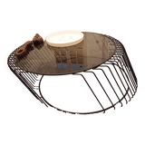 Metal and glass coffee table