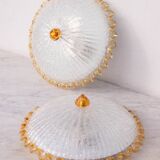 Set of 2 Italian Yellow Large Size Murano Glass Ceiling Fixture, Murano, 19