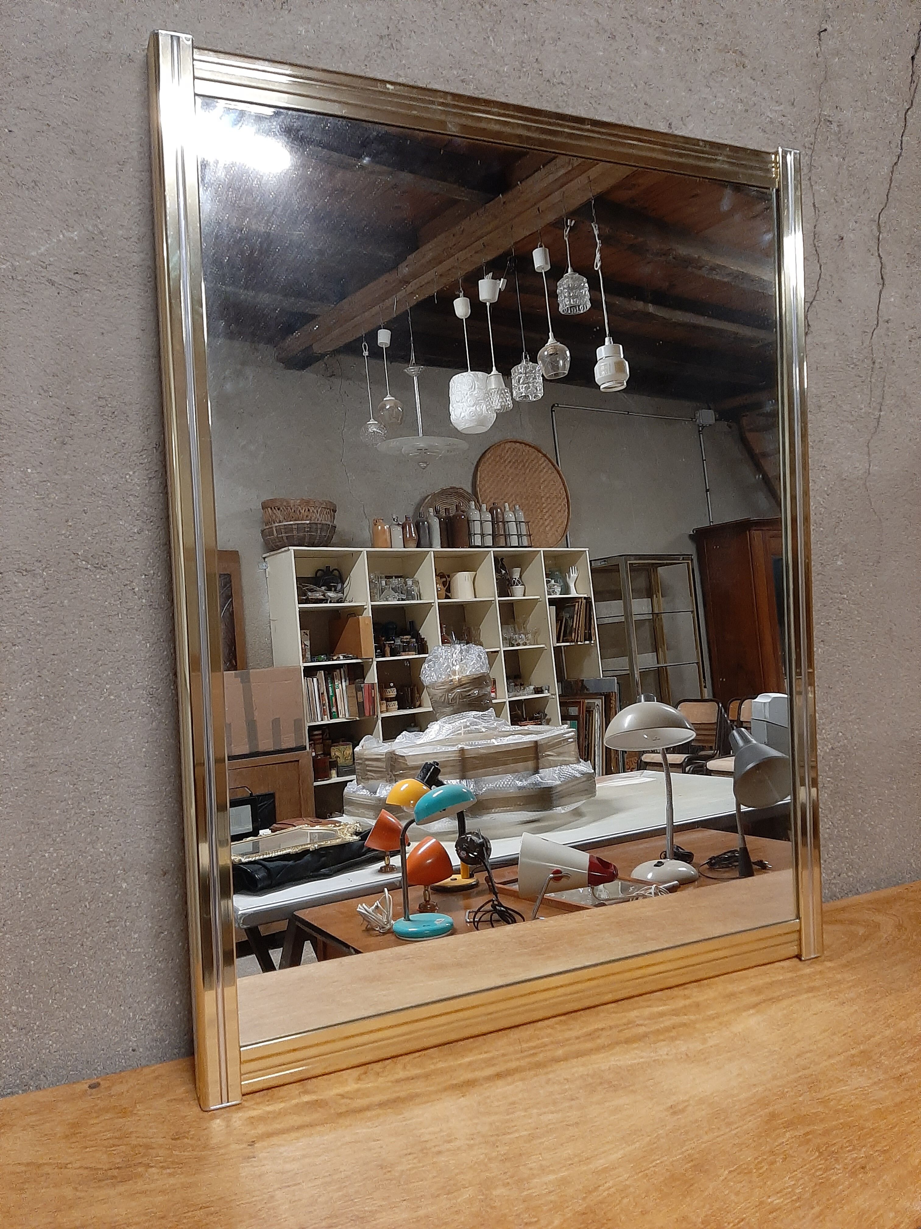 Hollywood Regency Golden Mirror 69x90cm