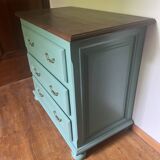 3-drawer chest of drawers in duck blue oak