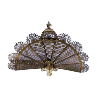 Fire screen fireplace fan bronze snake model