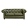 Green cow leather 2.5-seater Chesterfield sofa in English style