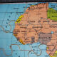 Old wooden Africa map puzzle