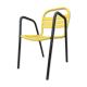 Fauteuil en acier peint noir et jaune vers 1950 dans le gout de Mallet Stevens