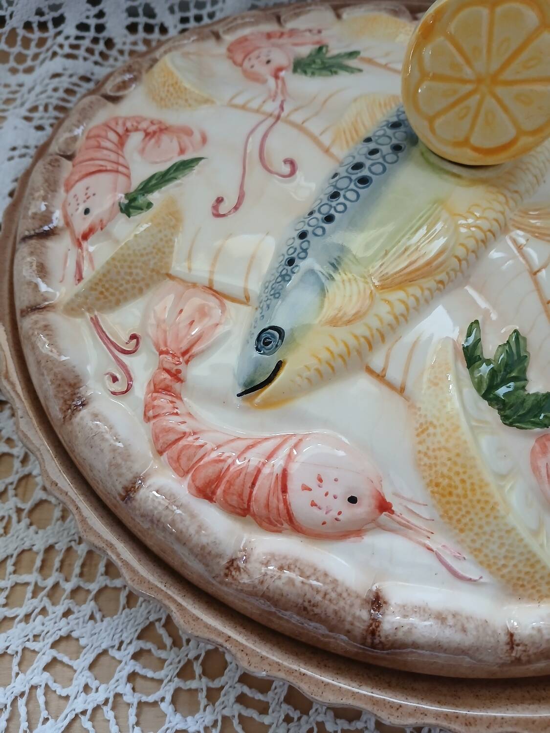 Vintage slip dish + lid