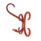 Curved red wooden coat hooks, 1960s, set of 3