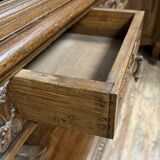Cabinet vitrine sur console style Renaissance en chene massif vers 1850