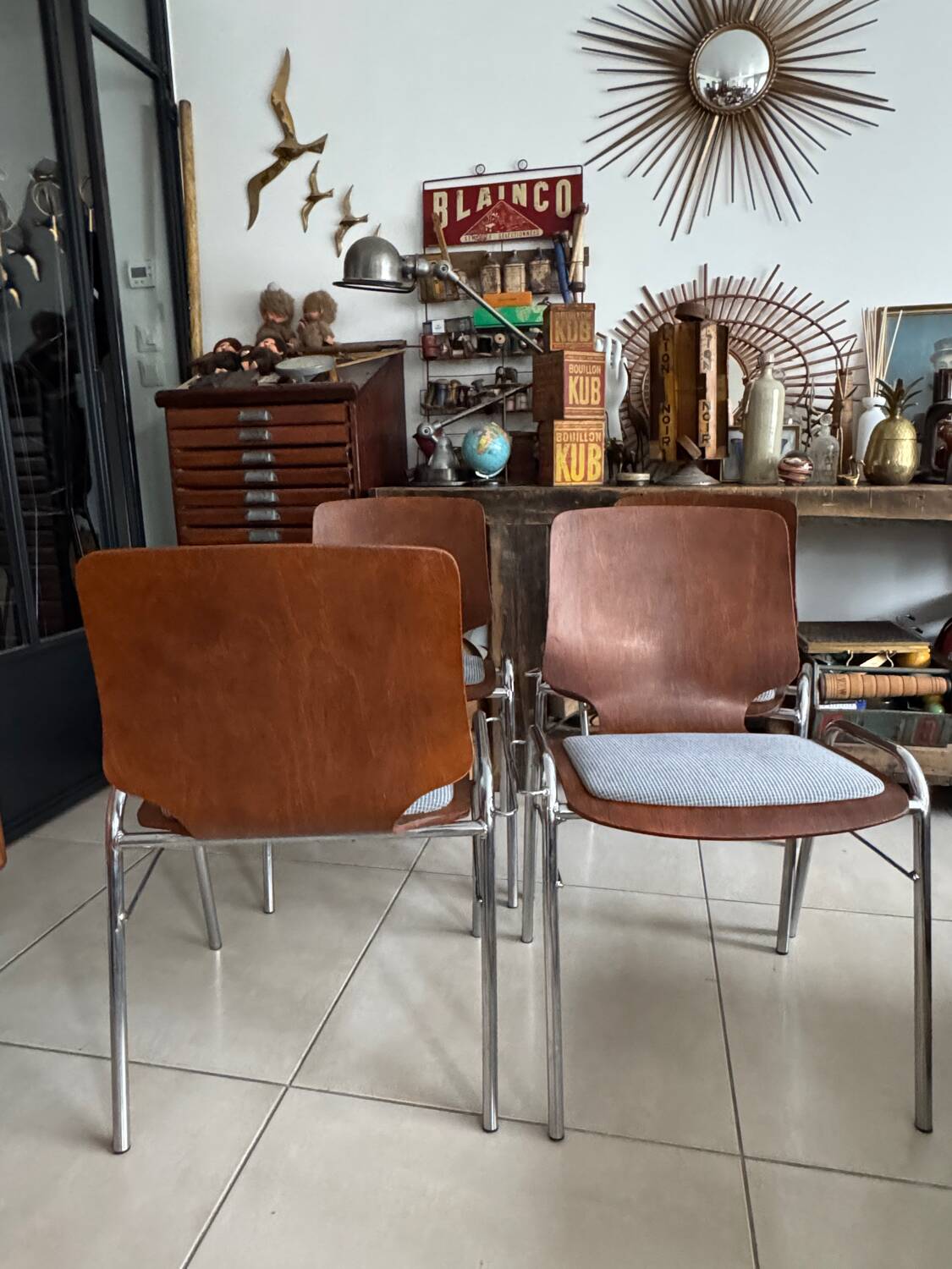 Lot de 4 chaises Pagholz vintage