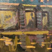 Oil on panel "Park of the Palace of Versailles" signed R. Chartier, late 19th century.
