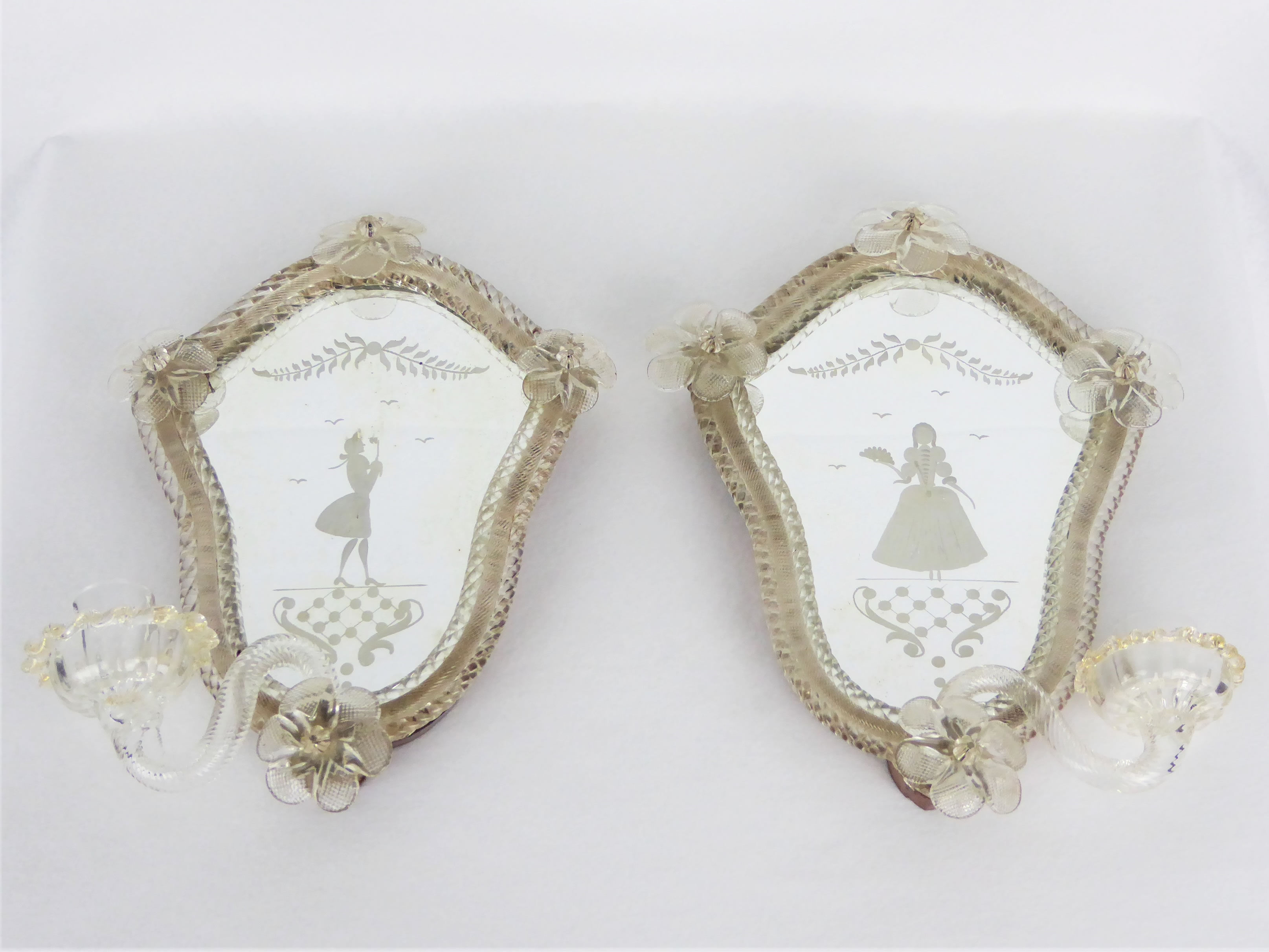 Murano candlestick sconces 1940