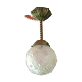Art deco suspension, art deco molded glass ball suspension, ceiling lamp, ceiling lamp