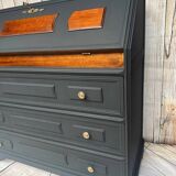 Wooden and black secretary desk
