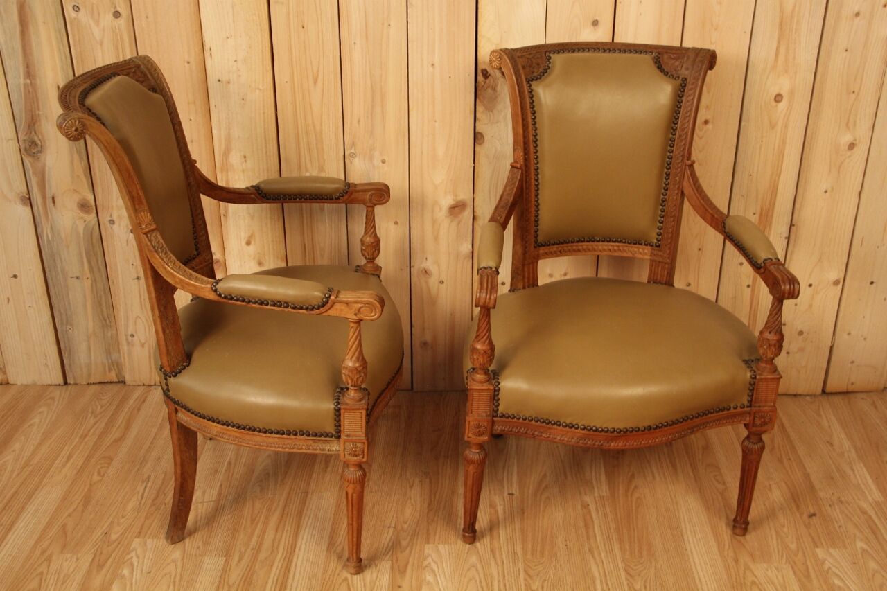 Pair of armchairs Louis XVI Directoire XVIIIth